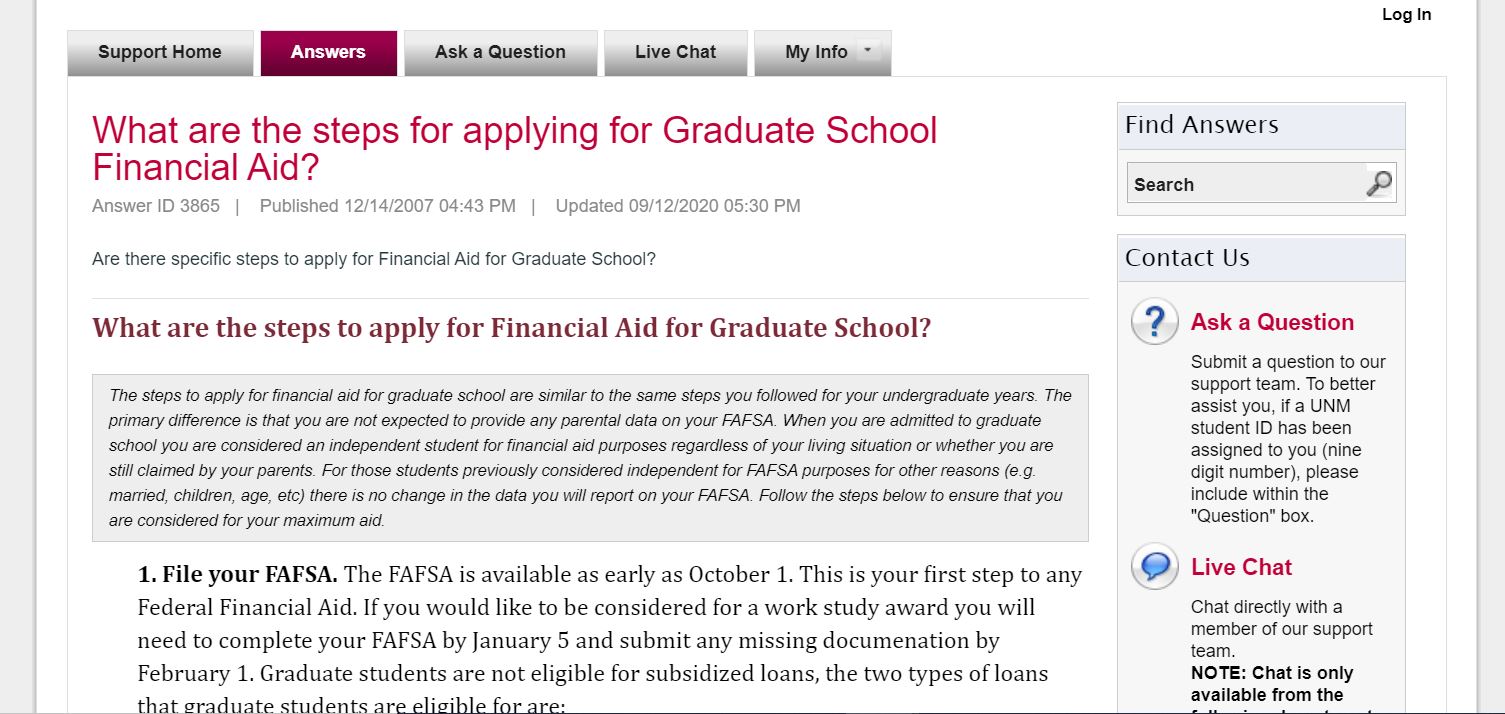 grad financial aid
